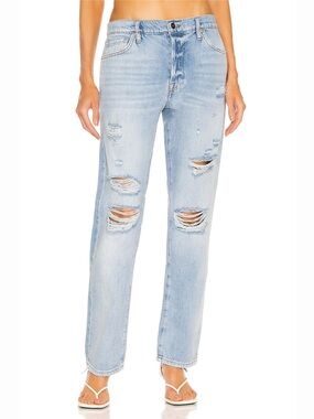 FRAME size 29 Light Blue Distressed Straight-Leg Women's Jeans nwot